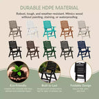 WestinTrends Malibu Set da Pranzo da Esterno Quadrato a 5 Pezzi in HDPE con Sedie Pieghevoli, Bianco