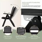 WestinTrends Malibu Set da Pranzo da Esterno Quadrato a 5 Pezzi in HDPE con Sedie Pieghevoli, Bianco