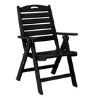 WestinTrends Malibu Set da Pranzo da Esterno Quadrato a 5 Pezzi in HDPE con Sedie Pieghevoli, Bianco