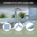 Set da pranzo da esterni WestinTrends Playa Modern da 5 pezzi in resina con sedie da pranzo da esterni impilabili