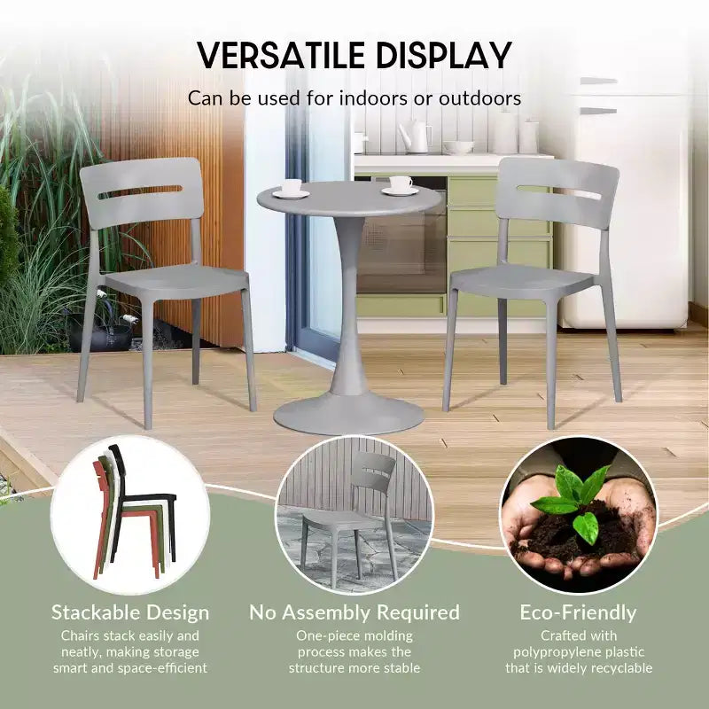 Set da pranzo da esterni WestinTrends Playa Modern da 5 pezzi in resina con sedie da pranzo da esterni impilabili