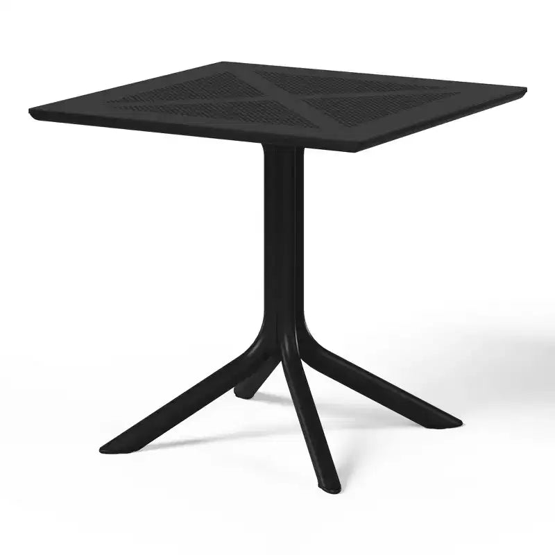 WestinTrends Playa Moderno Set da Pranzo da Esterno in Resina a 5 Pezzi con Tavolo e Sedie Impilabili, Nero