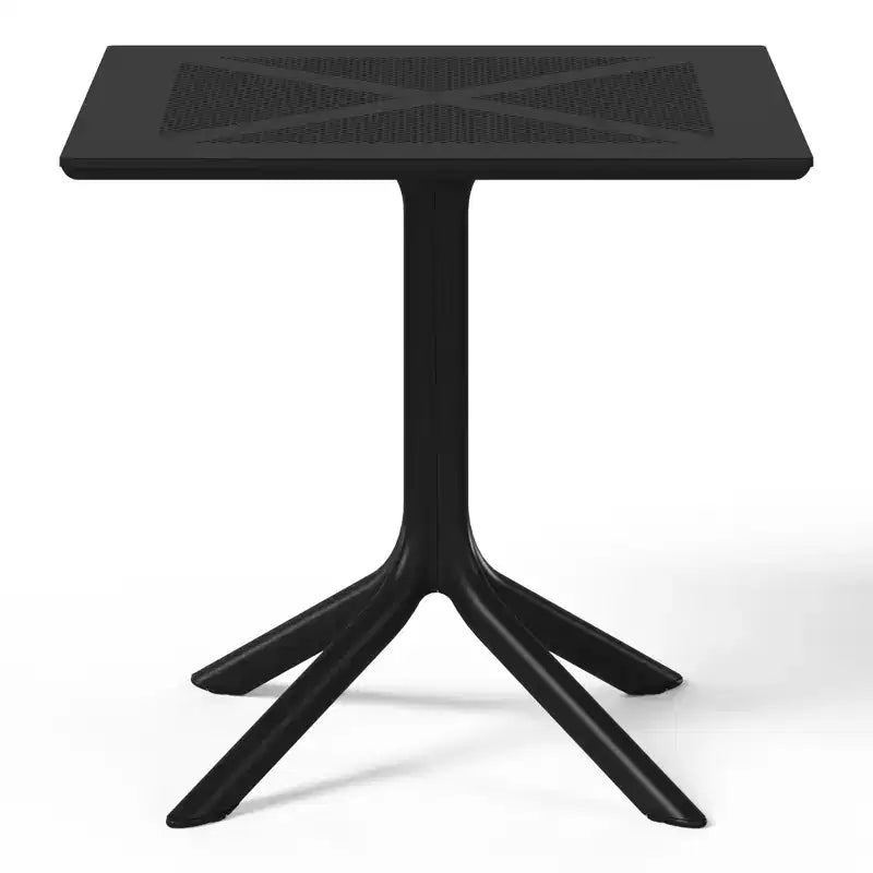 WestinTrends Playa Moderno Set da Pranzo da Esterno in Resina a 5 Pezzi con Tavolo e Sedie Impilabili, Nero