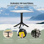 WestinTrends Playa Moderno Set da Pranzo da Esterno in Resina a 5 Pezzi con Tavolo e Sedie Impilabili, Nero