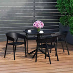 WestinTrends Playa, Set da Pranzo da Esterno in Resina a 5 Pezzi con Tavolo Quadrato e Sedie da Giardino Impilabili