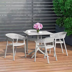 WestinTrends Playa, Set da Pranzo da Esterno in Resina a 5 Pezzi con Tavolo Quadrato e Sedie da Giardino Impilabili
