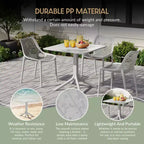 WestinTrends Playa, Set da Pranzo da Esterno in Resina a 5 Pezzi con Tavolo Quadrato e Sedie da Giardino Impilabili