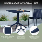 WestinTrends Playa, Set da Pranzo da Esterno in Resina a 5 Pezzi con Tavolo Quadrato e Sedie da Giardino Impilabili