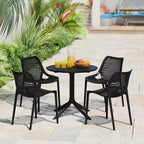 Set da tavolo da pranzo rotondo moderno a 5 pezzi WestinTrends Playa con sedie da pranzo impilabili per patio