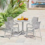 Set da tavolo da pranzo rotondo moderno a 5 pezzi WestinTrends Playa con sedie da pranzo impilabili per patio