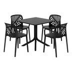 WestinTrends Playa 5-Piece Outdoor Square Patio Dining Table Set with Stackable Patio Dining Chairs