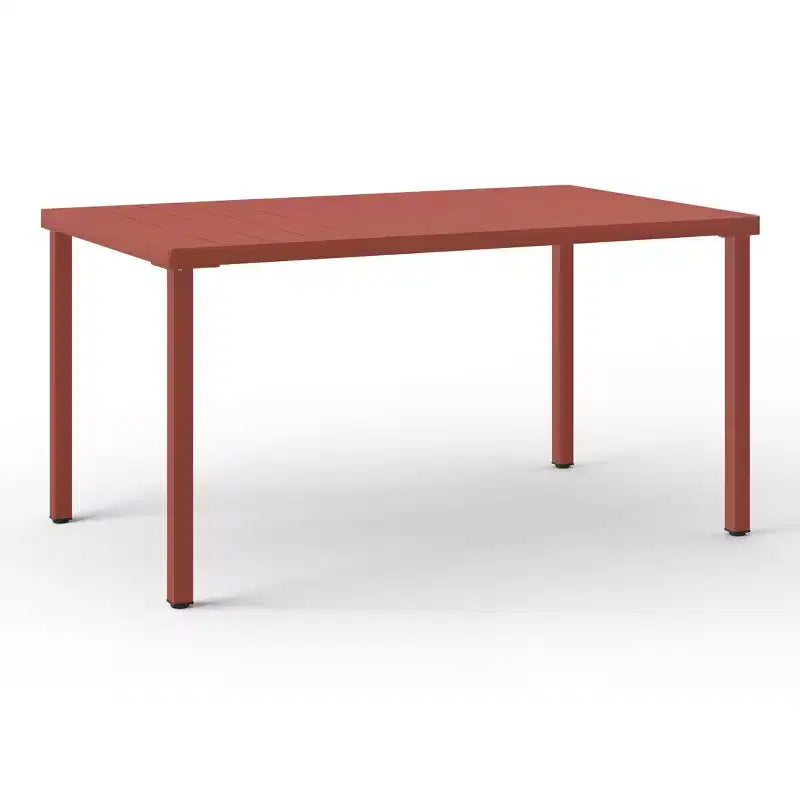 WestinTrends Playa Set da Pranzo da Esterno Rettangolare in Metallo a 7 Pezzi con Sedie Laterali Impilabili da Patio Mid-Century Modern