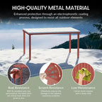 WestinTrends Playa Set da Pranzo da Esterno Rettangolare in Metallo a 7 Pezzi con Sedie Laterali Impilabili da Patio Mid-Century Modern