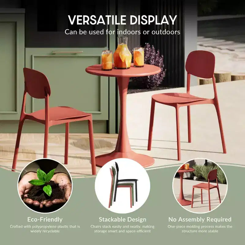 WestinTrends Playa Set da Pranzo da Esterno Rettangolare in Metallo a 7 Pezzi con Sedie Laterali Impilabili da Patio Mid-Century Modern