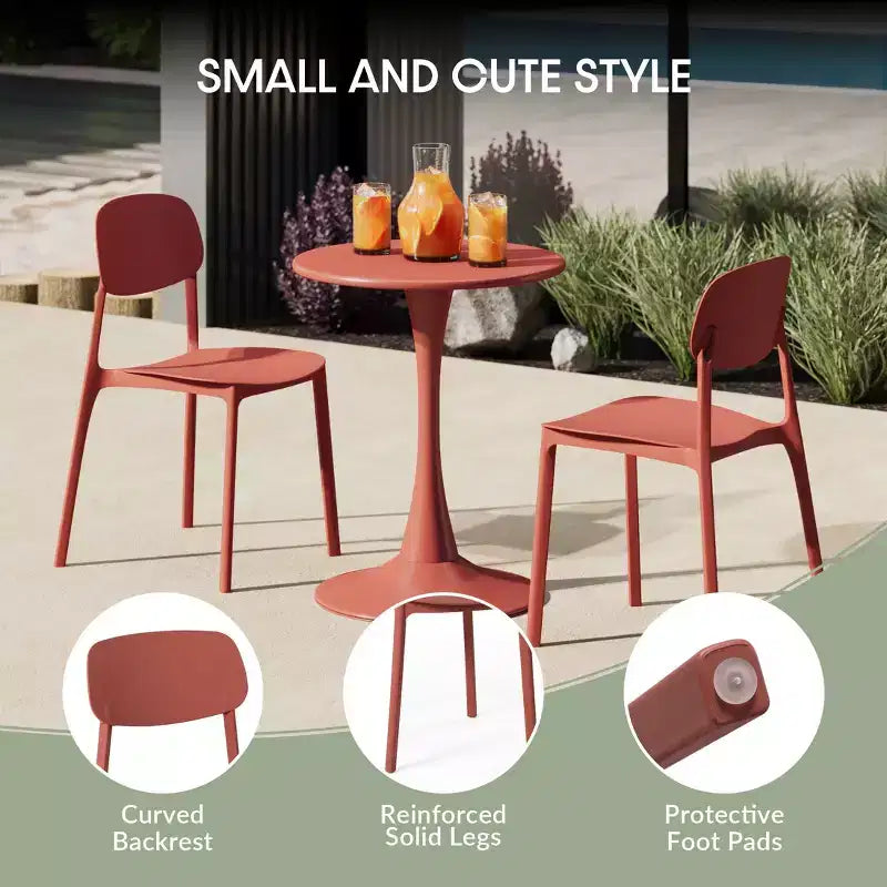 WestinTrends Playa Set da Pranzo da Esterno Rettangolare in Metallo a 7 Pezzi con Sedie Laterali Impilabili da Patio Mid-Century Modern
