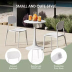 WestinTrends Playa Set da Pranzo da Esterno Rettangolare in Metallo a 7 Pezzi con Sedie Laterali Impilabili da Patio Mid-Century Modern