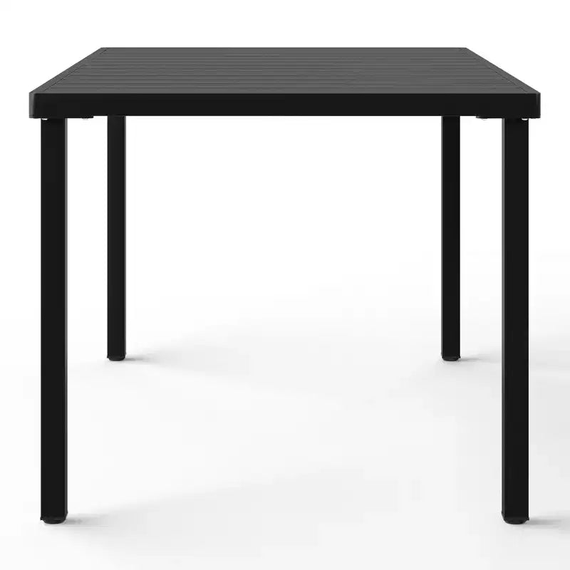 WestinTrends Playa Set da Pranzo da Esterno Rettangolare in Metallo a 7 Pezzi con Sedie Laterali Impilabili da Patio Mid-Century Modern