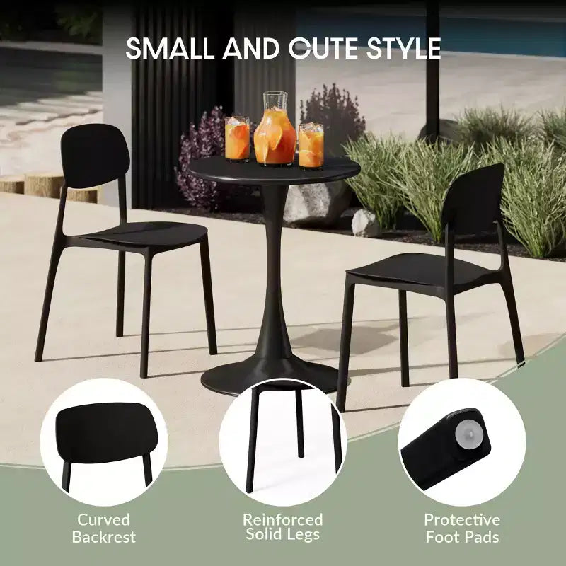 WestinTrends Playa Set da Pranzo da Esterno Rettangolare in Metallo a 7 Pezzi con Sedie Laterali Impilabili da Patio Mid-Century Modern