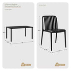 Set da 7 pezzi da pranzo per patio esterno WestinTrends Playa con sedie da patio impilabili