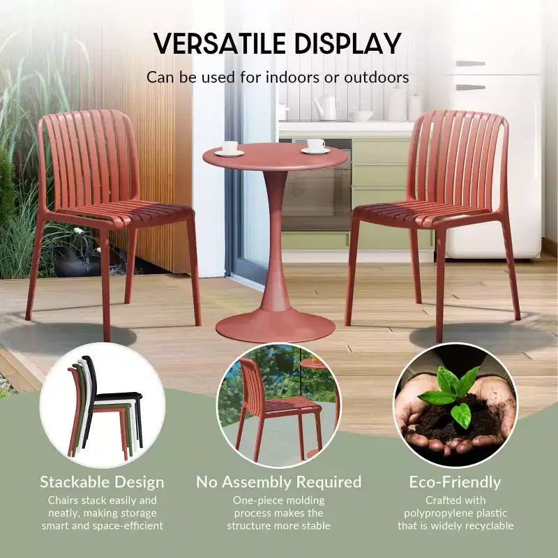 Set da 7 pezzi da pranzo per patio esterno WestinTrends Playa con sedie da patio impilabili