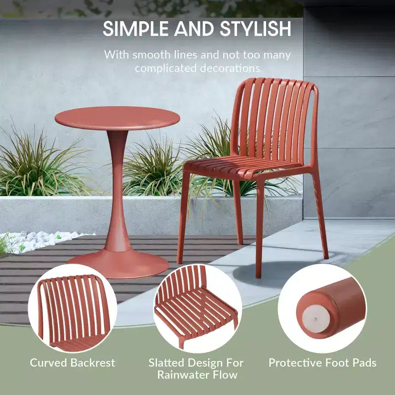 Set da 7 pezzi da pranzo per patio esterno WestinTrends Playa con sedie da patio impilabili