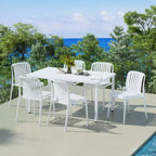 Set da 7 pezzi da pranzo per patio esterno WestinTrends Playa con sedie da patio impilabili