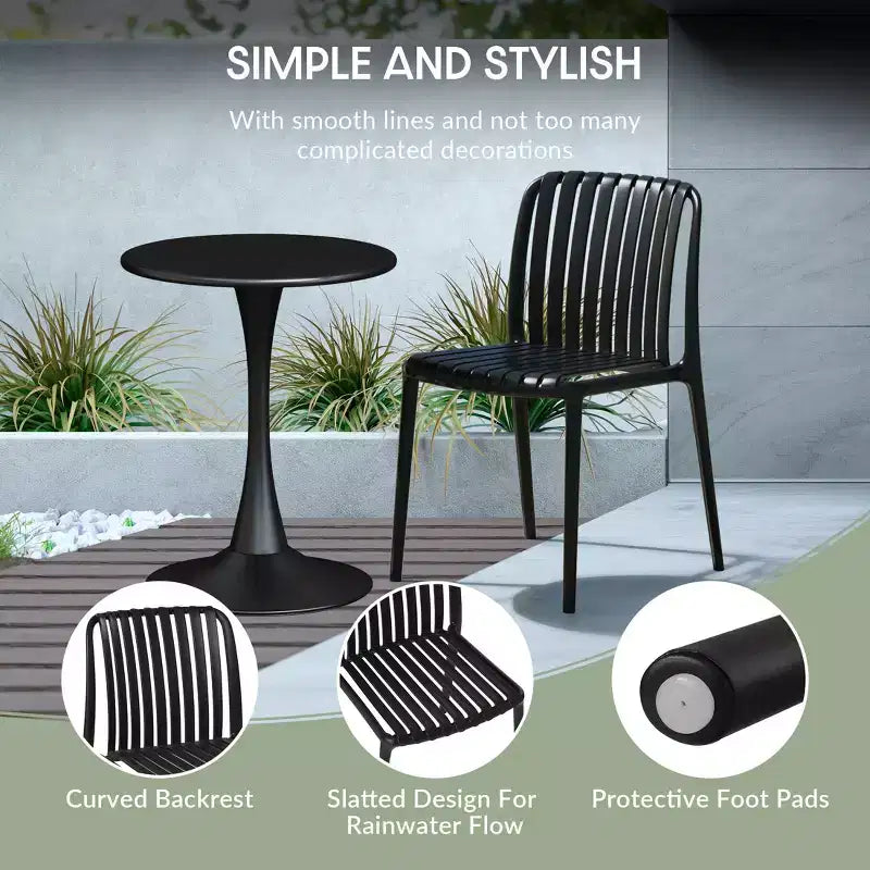 Set da 7 pezzi da pranzo per patio esterno WestinTrends Playa con sedie da patio impilabili