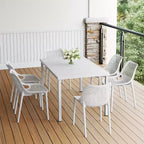 WestinTrends Playa, set da pranzo da esterni in metallo, 7 pezzi, con tavolo e sedie impilabili