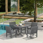 WestinTrends Malibu Set da Pranzo da Esterno 5 Pezzi con Tavolo Rotondo e Sedie in HDPE