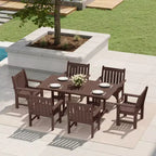 Set da pranzo da esterno WestinTrends Malibu a 7 pezzi in HDPE con tavolo e sedie