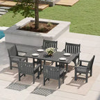 Set da pranzo da esterno WestinTrends Malibu a 7 pezzi in HDPE con tavolo e sedie