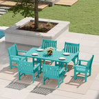 Set da pranzo da esterno WestinTrends Malibu a 7 pezzi in HDPE con tavolo e sedie