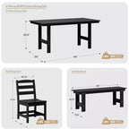 Set da pranzo rettangolare da esterno WestinTrends Ashore a 6 pezzi in HDPE con panca