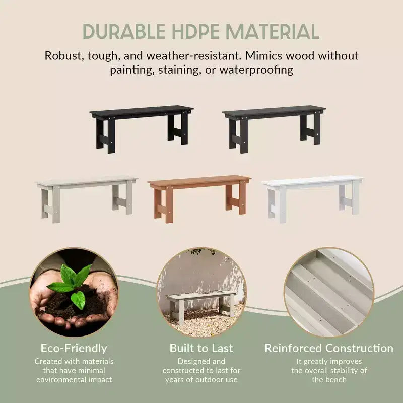 Set da pranzo rettangolare da esterno WestinTrends Ashore a 6 pezzi in HDPE con panca