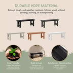 Set da pranzo rettangolare da esterno WestinTrends Ashore a 6 pezzi in HDPE con panca