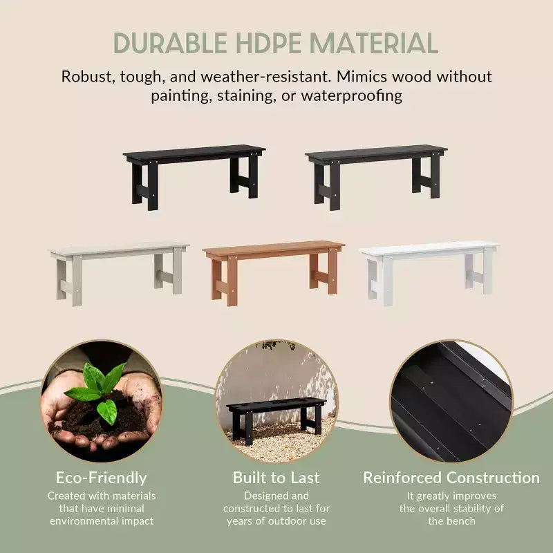 Set da pranzo rettangolare da esterno WestinTrends Ashore a 6 pezzi in HDPE con panca