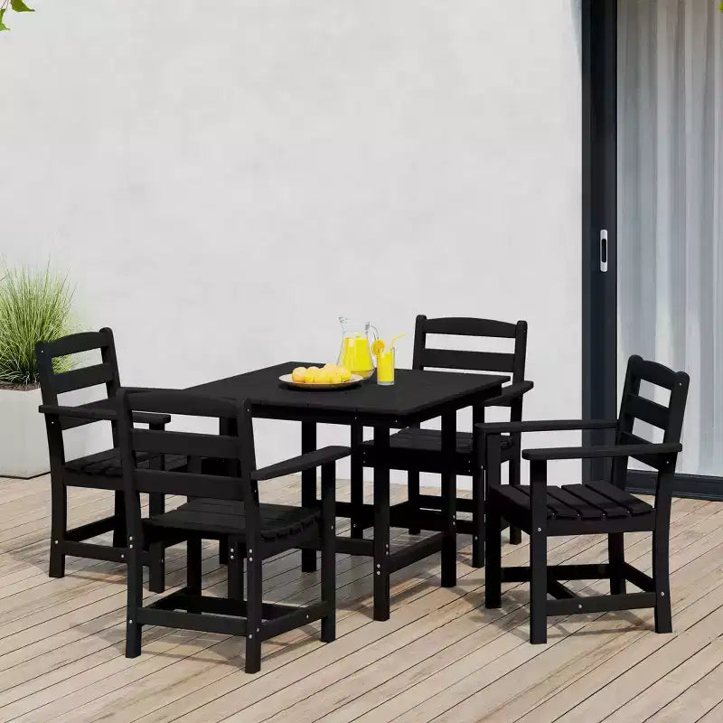 WestinTrends Ashore Set da pranzo quadrato da esterno 5 pezzi in HDPE con poltrone