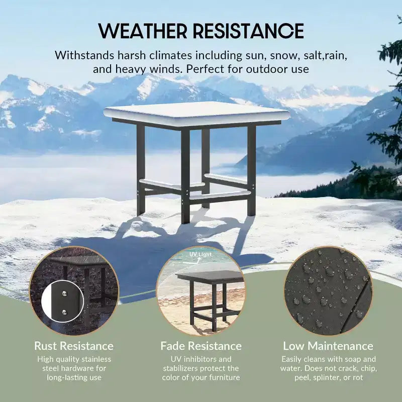 WestinTrends Ashore Set da pranzo quadrato da esterno 5 pezzi in HDPE con poltrone
