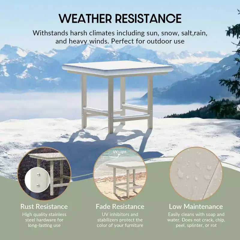 WestinTrends Ashore Set da pranzo quadrato da esterno 5 pezzi in HDPE con poltrone