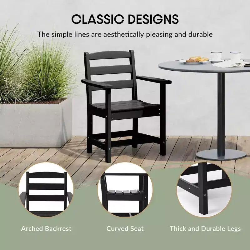 WestinTrends Ashore Set da pranzo quadrato da esterno 5 pezzi in HDPE con poltrone