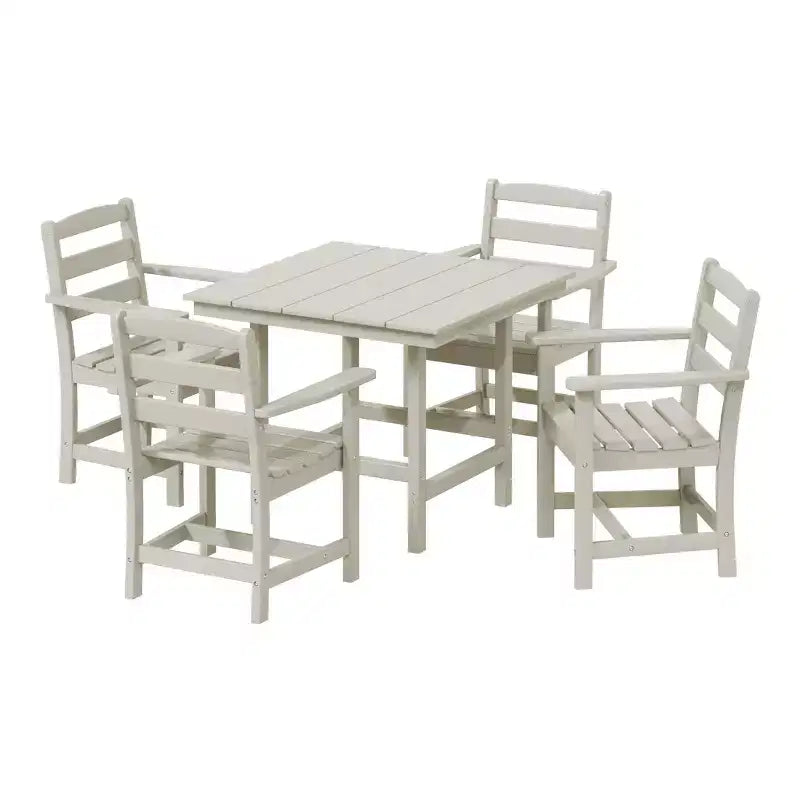 Ensemble de salle à manger d'extérieur carré WestinTrends Ashore 5 pièces en HDPE avec fauteuils