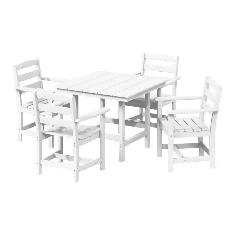 Ensemble de salle à manger d'extérieur carré WestinTrends Ashore 5 pièces en HDPE avec fauteuils