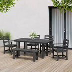 WestinTrends Ashore Set da pranzo da esterno in 6 pezzi in HDPE con panca