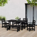 WestinTrends Ashore Set da pranzo da esterno in 6 pezzi in HDPE con panca