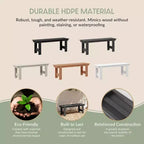 WestinTrends Ashore Set da pranzo da esterno in 6 pezzi in HDPE con panca