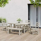 WestinTrends Ashore Set da pranzo da esterno in 6 pezzi in HDPE con panca