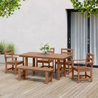 WestinTrends Ashore Set da pranzo da esterno in 6 pezzi in HDPE con panca