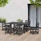 WestinTrends Ashore Set da pranzo da esterno rettangolare a 7 pezzi in HDPE con sedie laterali