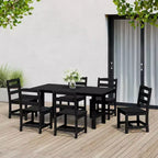 WestinTrends Ashore Set da pranzo da esterno rettangolare a 7 pezzi in HDPE con sedie laterali