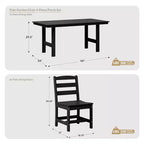 WestinTrends Ashore Set da pranzo da esterno rettangolare a 7 pezzi in HDPE con sedie laterali